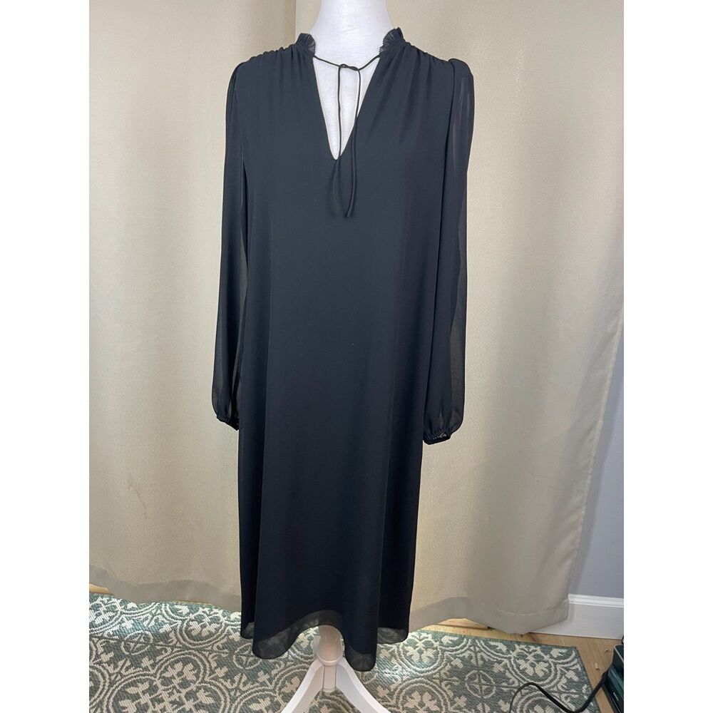 Wilfred by Aritzia Black Long Sleeve Keyhole Dress – Size Small